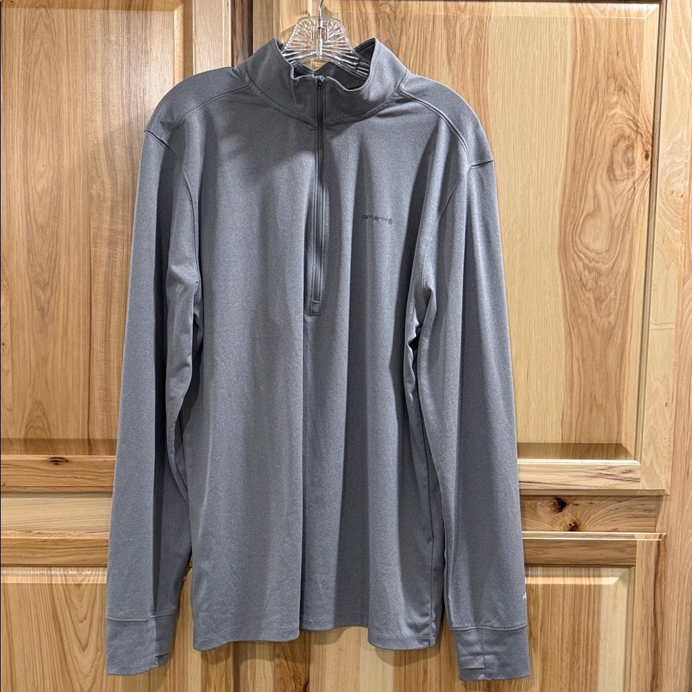 Carhartt Men's Gray Lightweight Quarter-Zip Relaxed Sun Defender Jacket Size L